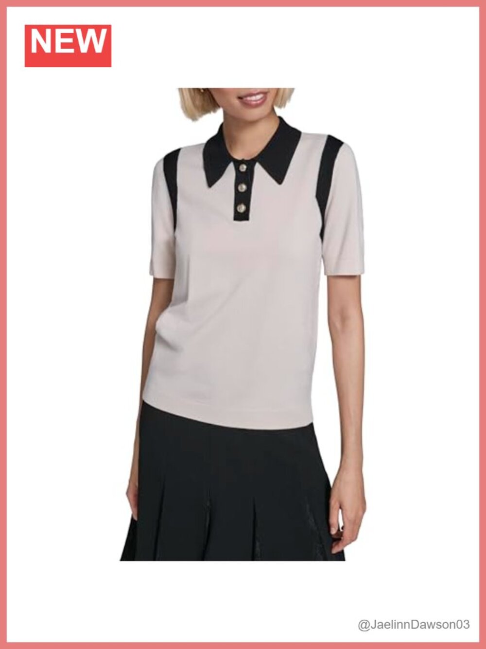 Short Sleeve Crew Neck Johnny Collar Sweater Pullover